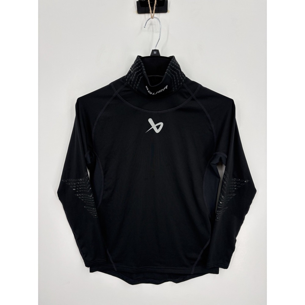Bauer Neck Protect Shirt Youth Boys L Black Kevlar Ice Hockey Base Layer Safety